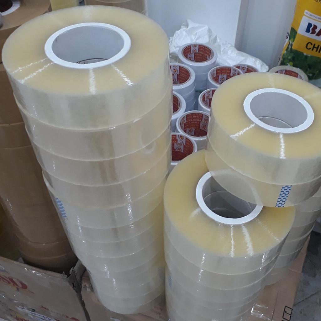 Băng dính đóng hàng 400g lõi siêu mỏng 3mm màu trong
