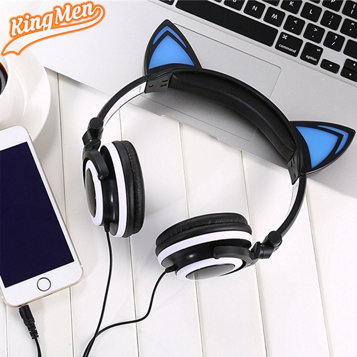 Tai nghe có dây Headphone Tai Mèo - TTLIFE Xinh Xắn - Có Đèn Led Siêu Cute