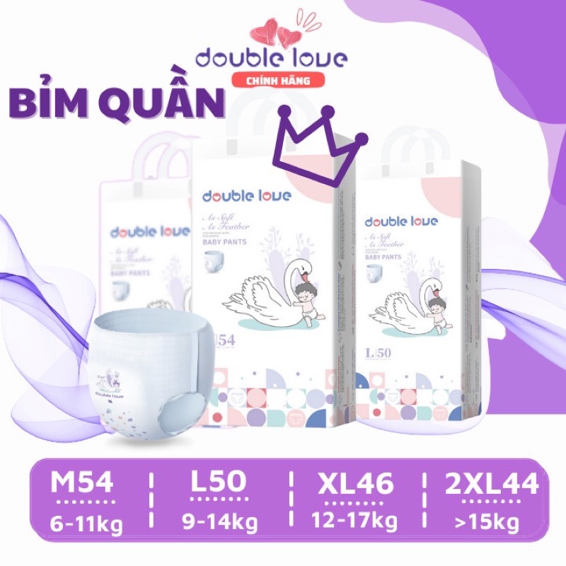 BỈM QUẦN ĐẠT CHUẨN DOUBLE LOVE SIÊU TIẾT KIỆM SỐ LƯỢNG CÓ HẠN M54/L50/XL46/XXL44