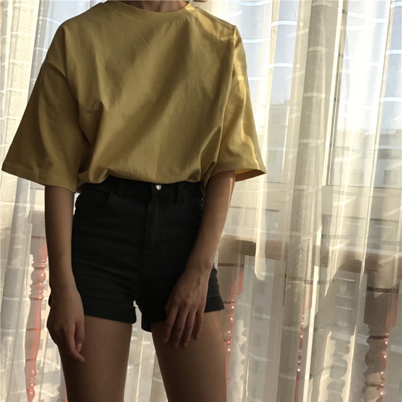 Hong Kong Short Sleeve T-Shirt Female Summer Korean Student Loose Ins Bai Roof Tour Lazy Chic Hong Kong Flavor Top