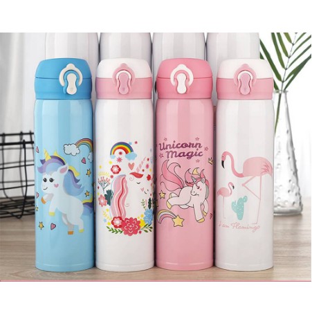 Bình Giữ Nhiệt Cao Cấp Nắp Bật- 500ml (Con Vật) (Giao Mẫu Ngẫu Nhiên)