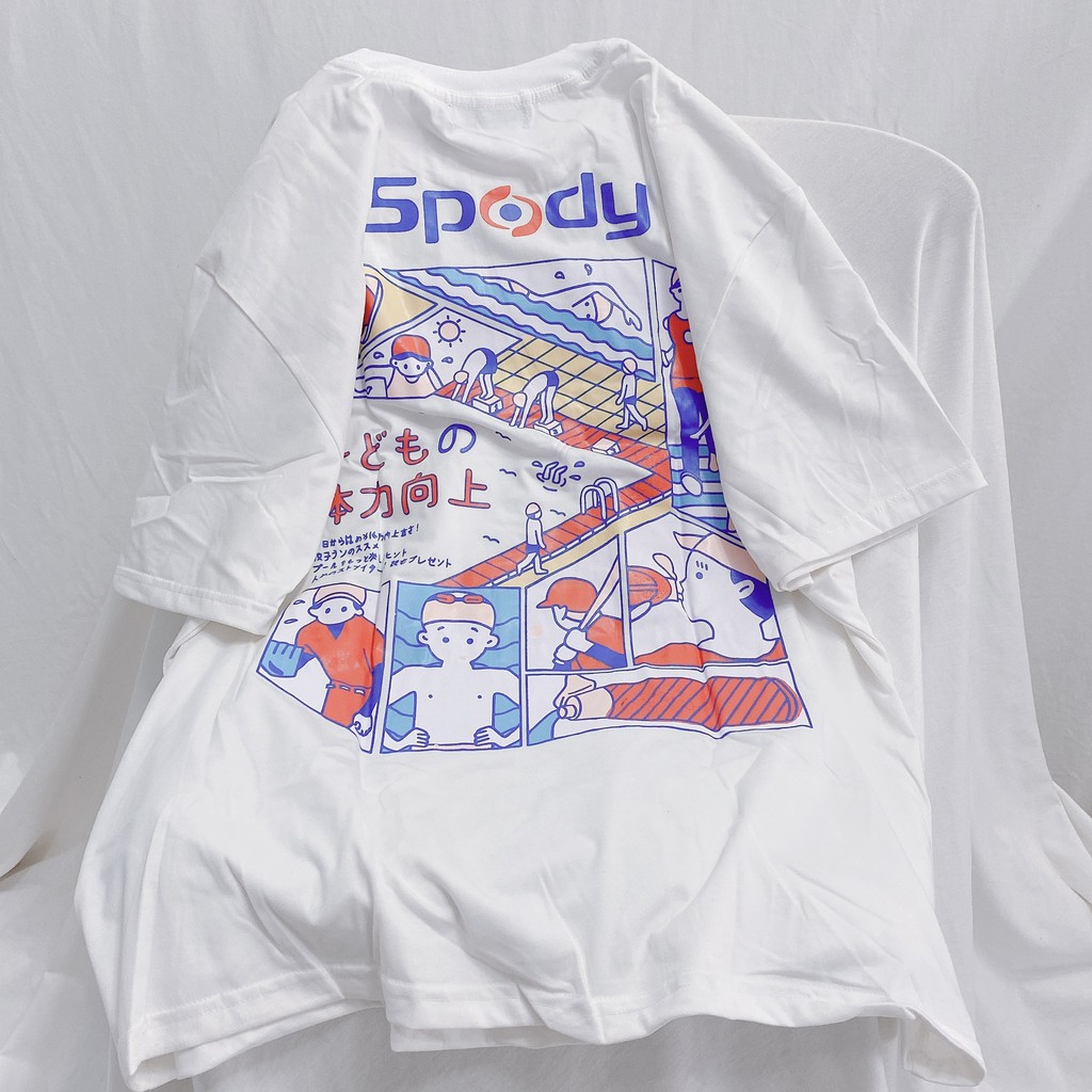 Áo Thun tay lỡ YAYSHOP phông unisex nam nữ form rộng vải cotton mềm mịn Bơi Lội kèm hình thật