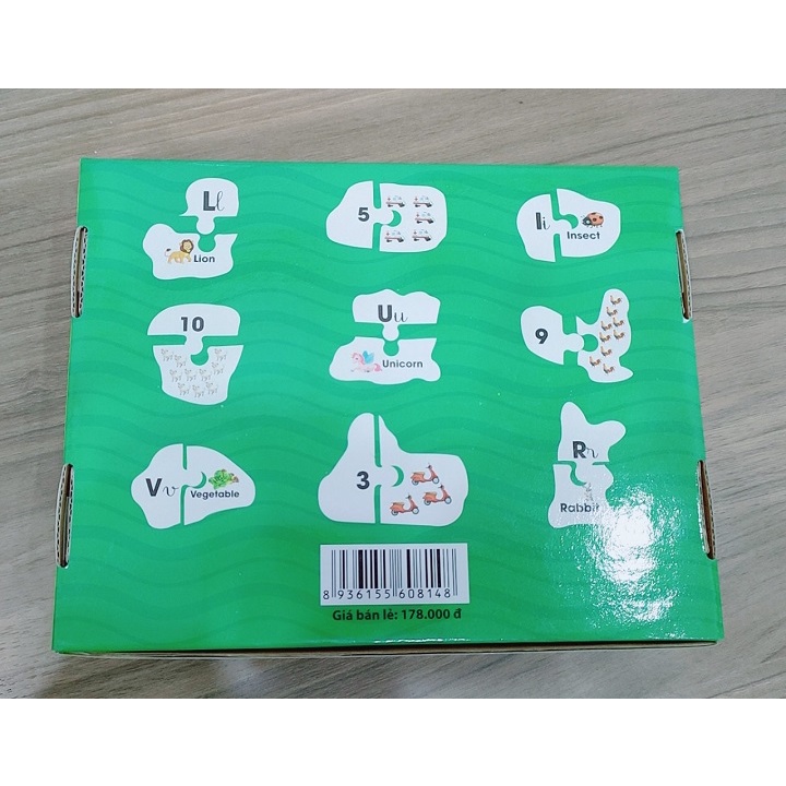 Bộ đồ chơi ghép hình tư duy 72 PUZZLE, ghép hình hai mảnh học chữ cái, chữ số giúp bé nhận biết làm quen Tiếng Anh