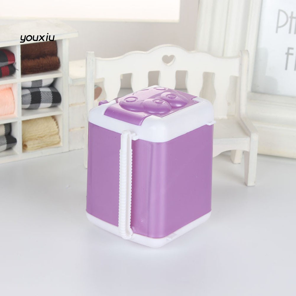 ♛YEWJ♛Cute Silicone Doll Washing Machine Mini Washer Doll House Furniture Accessory