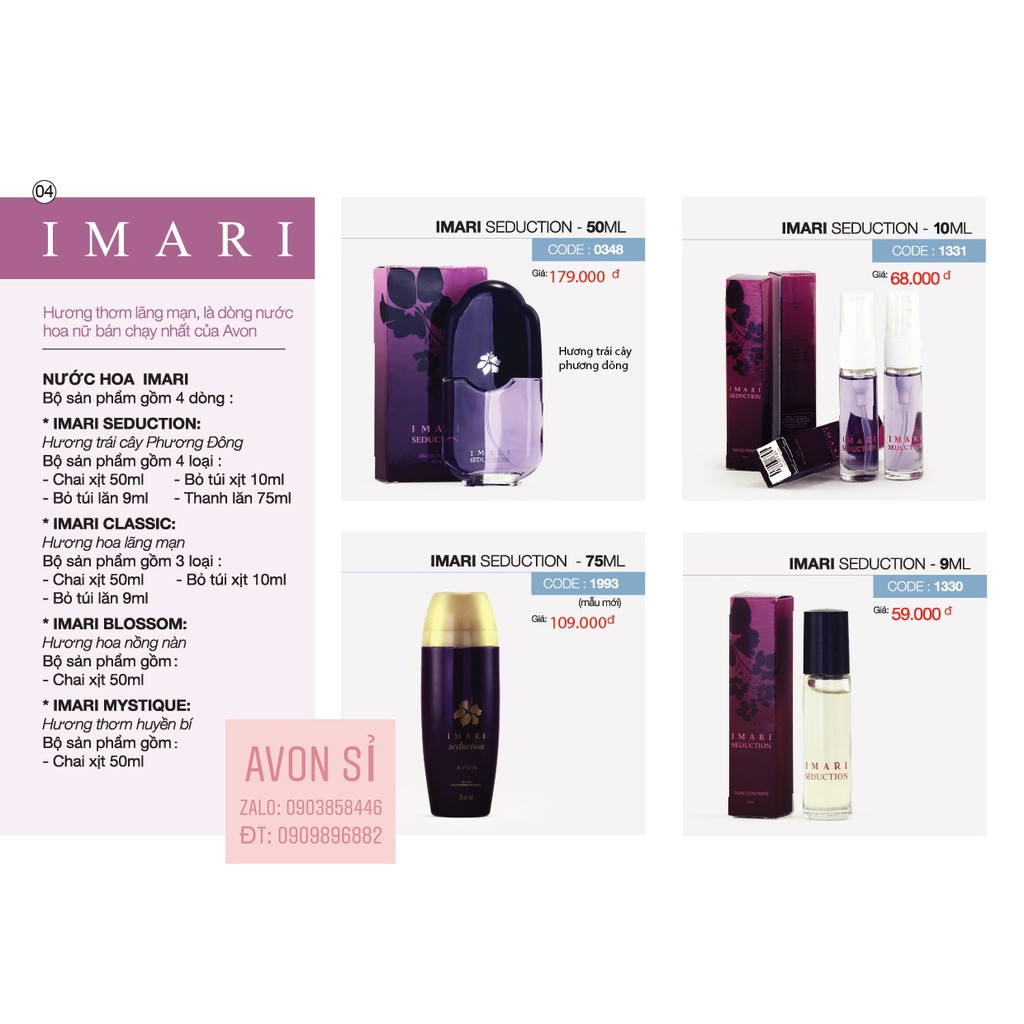 DÒNG NƯỚC HOA IMARI SEDUCTION AVON