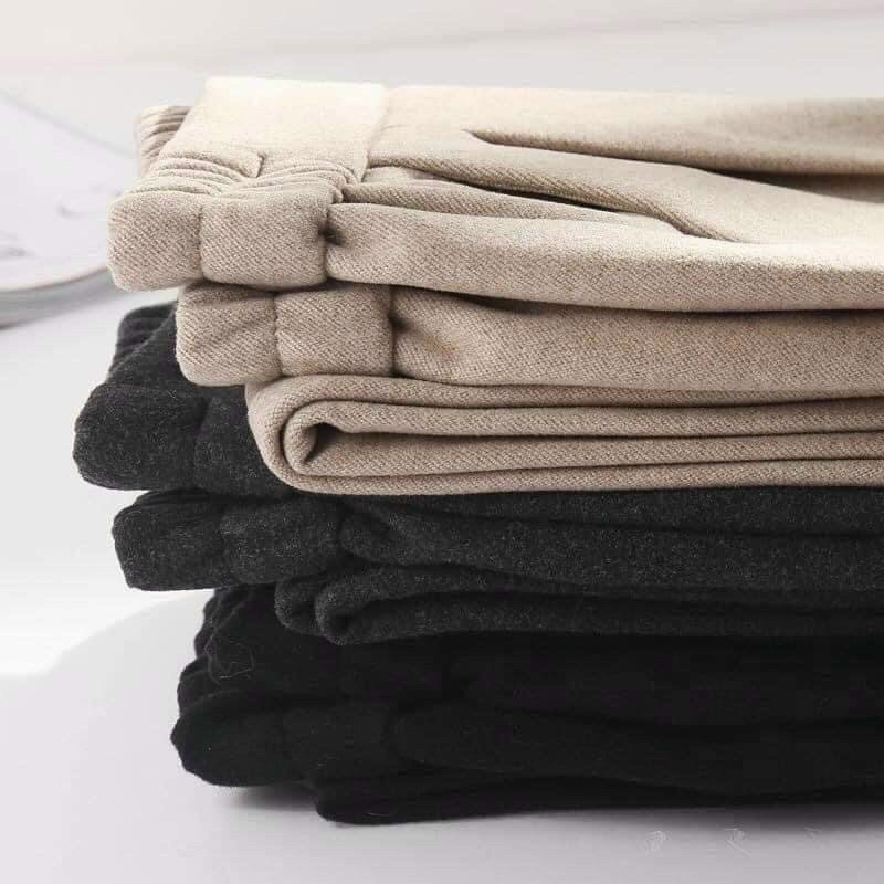 Quần baggy nữ bằng chất liệu Dạ nhập khẩu Hàn Quốc