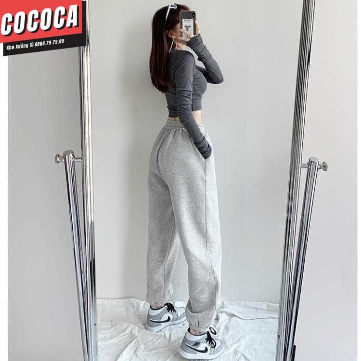 Quần nỉ Jogger Unisex - Quần Jogger ống rộng thun trơn cạp chun dáng rộng, mặc ở nhà -đi ngủ-đi chơi-đi học