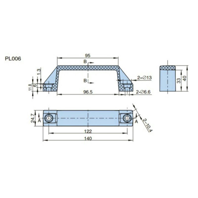 Tay nắm tủ nhựa PL006- Tay nắm tủ điện hengzhu