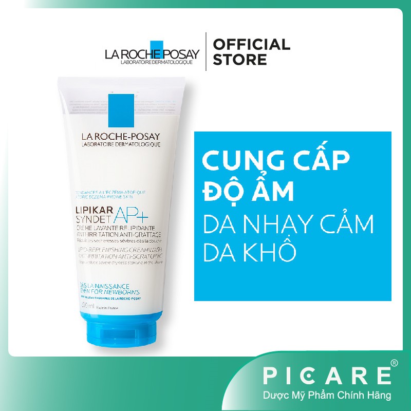 Sữa rửa mặt và tắm cho da khô đến rất khô La Roche Posay Lipikar Syndet AP+ 200ml