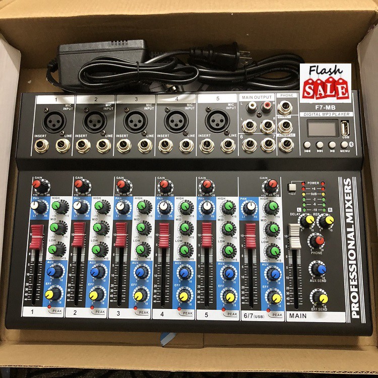 Mixer F7-MB - USB Bluetooth, Tặng Jack 6 Ly Ra 3.5 - Chuyên Hát Karaoke Livestream Không Có Đối Thủ