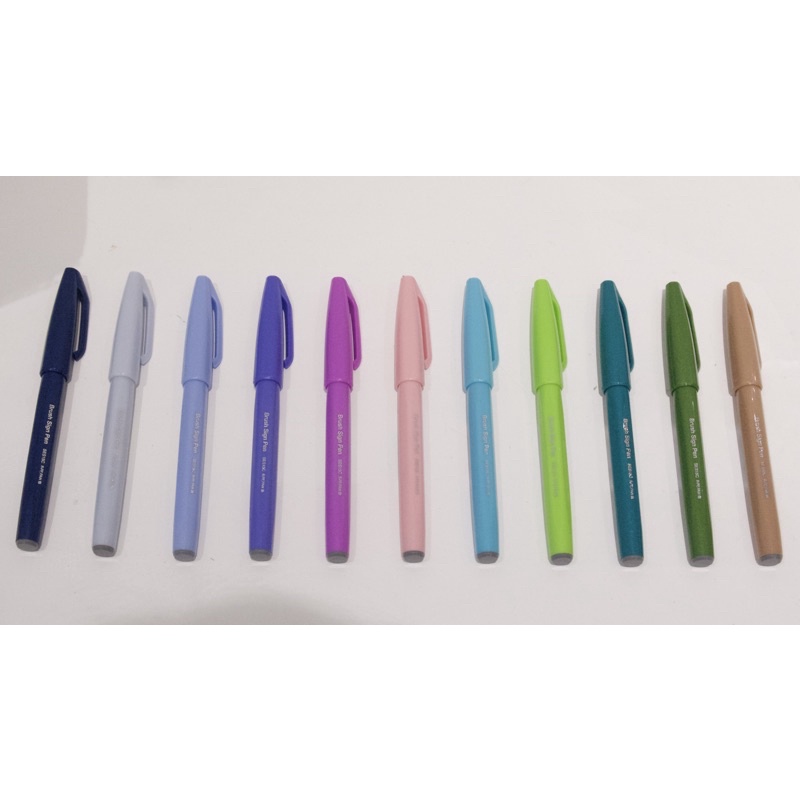 Bút Thư Pháp Pentel Fude Touch Sign Brush 12 Màu Pastelv