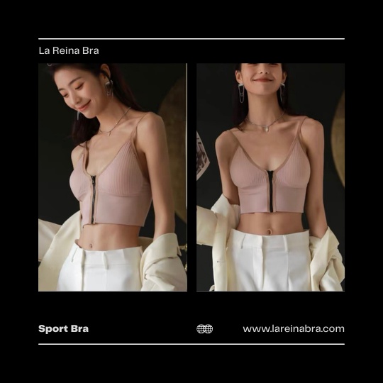 ÁO BRA 2 dây LA REINA BRA - LRAB046 có khoá kéo phía trước, có đệm lót dày dặn