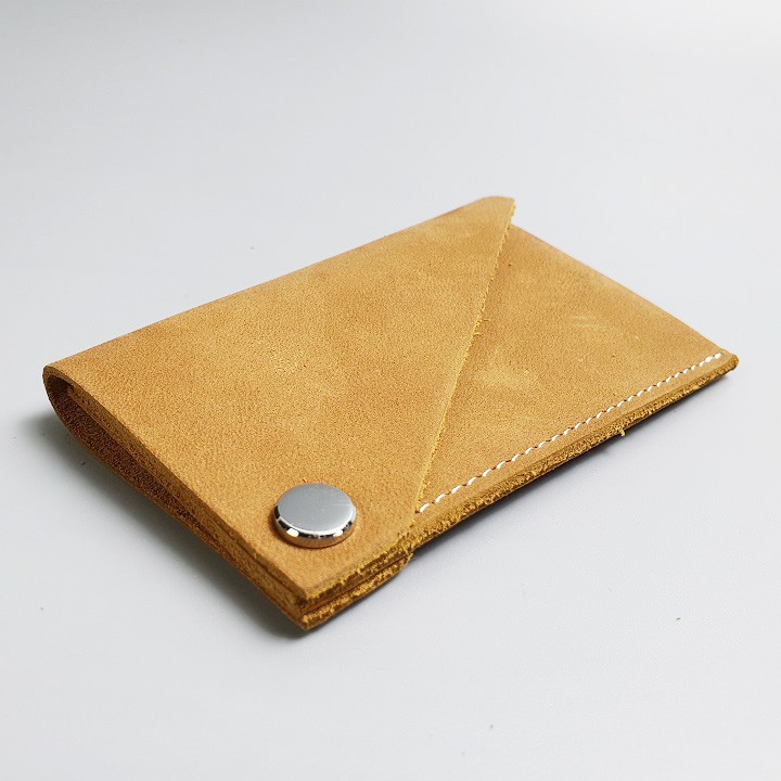 Ví card da bò sáp; Ví thẻ nam nữ da bò thật MN119VB   - 100% da bò thật, BH 3 năm