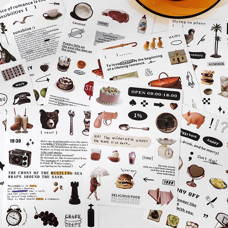 Bộ 2 Tấm Sticker Dán Trang Trí Hình Mhamm Màu Trắng Đen Sáng Tạo