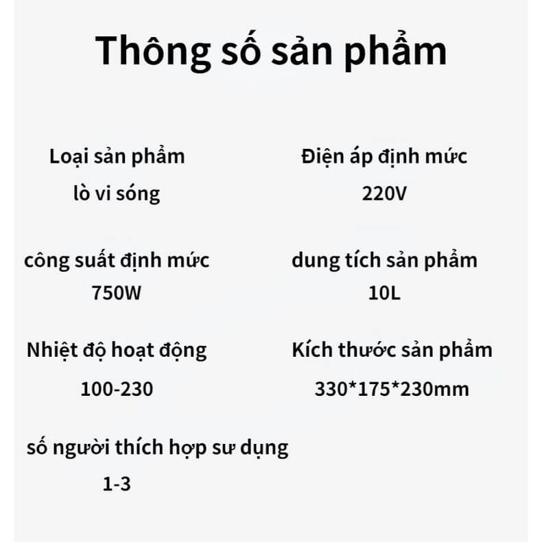 Lò nướng 10L chính hãng, dung tích 10 lít, dùng để nướng và quay thực phẩm