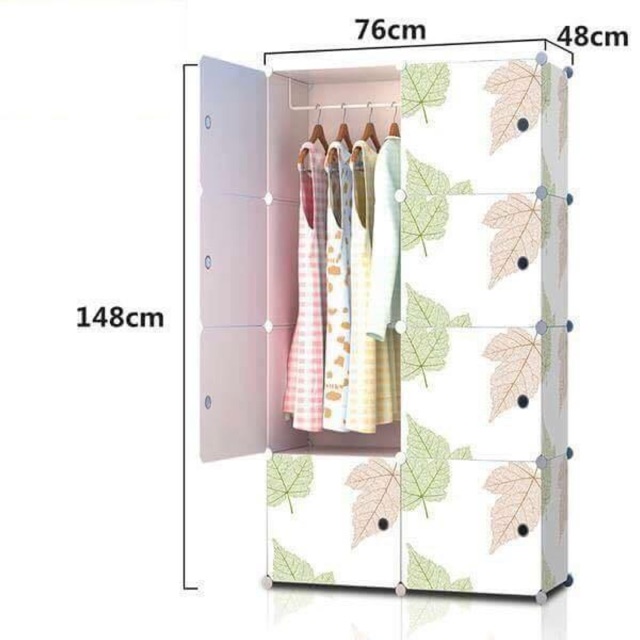 TỦ NHỰA GHÉP 8 Ô. Tặng kèm treo đồ