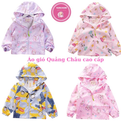 Áo gió cho bé, áo khoác mùa đông cho bé trai bé gái mặc đi học đi chơi họa tiết đáng yêu Xu Xu Kids size từ 9kg đến 20kg