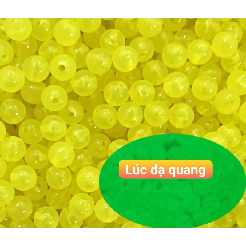 gói 50 hạt xỏ chuỗi vòng tay dạ quang phát sáng trong đêm, màu vàng