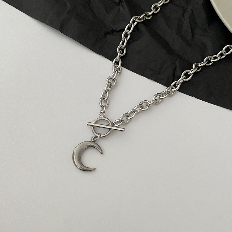 OT vòng cổ Hợp Kim Mặt Hình Mặt Trăng Phong Cách Hàn Quốc