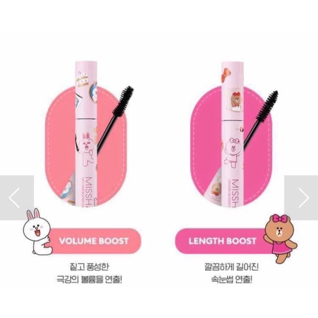 Mascara Missha Line Friends Length Boost Cara