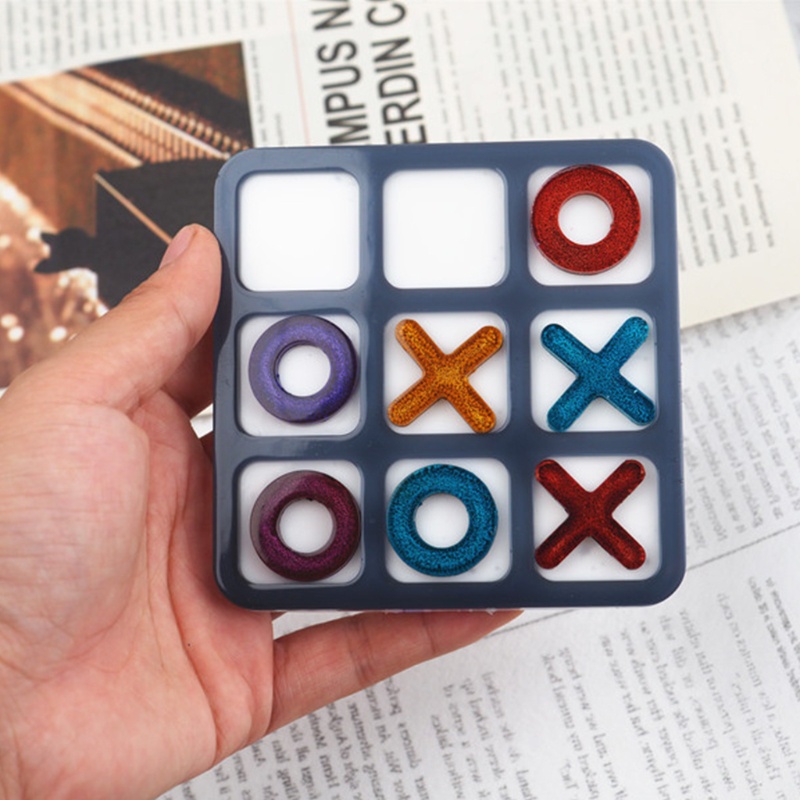 Khuôn Silicone Làm Đồ Thủ Công DIY Hình Tic-Tac-Toe Cabochons