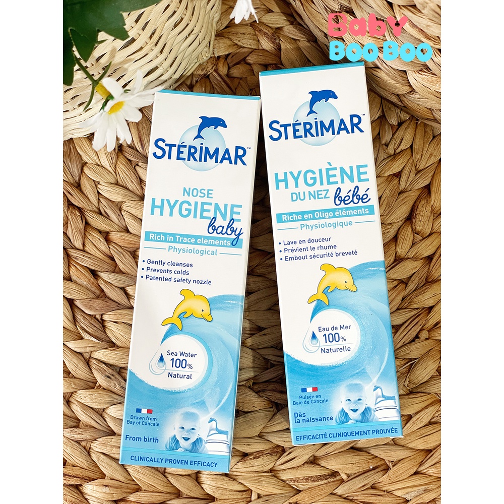 Nước muối sinh lý xịt mũi cá heo Sterimar nội địa Pháp cho bé từ sơ sinh đến 3 tuổi