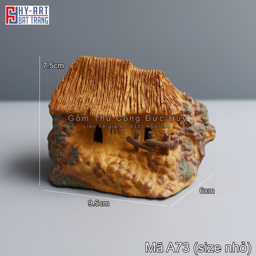 Tiểu cảnh hồ cá, trang trí bể cá cảnh, mô hình Nhà rơm trang trí hòn non bộ chậu cây bonsai