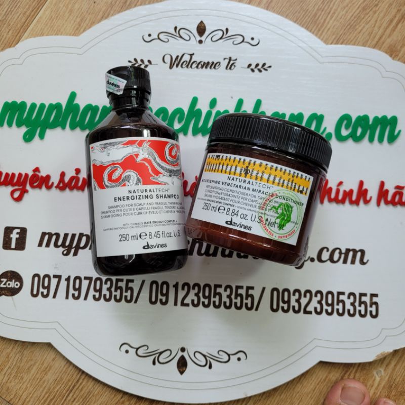 Dầu gội  Davines giảm rụng, giảm gầu, giảm nhờn và xả dưỡng ẩm thực vật 250ml