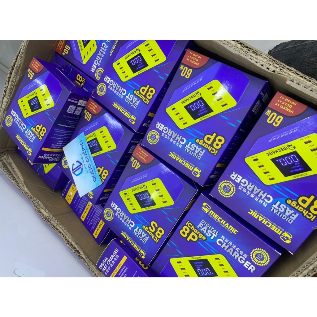 Bộ sạc nhanh 8 cổng iCharge 8P Mechanic (60W)