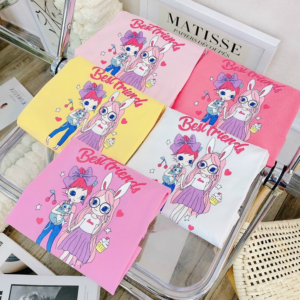 7-32kg Áo thu đông BB angel chất liệu cotton sài gòn hình bé gái best friend đáng yêu