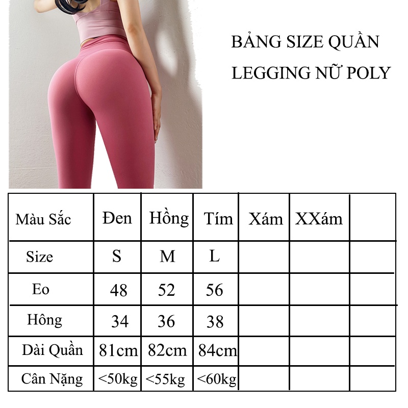 Quần Dài Legging Nữ, Quần Tập Gym Yoga Thể Thao Body Thun Poly Siêu Co Dãn Cao Cấp (QG02)