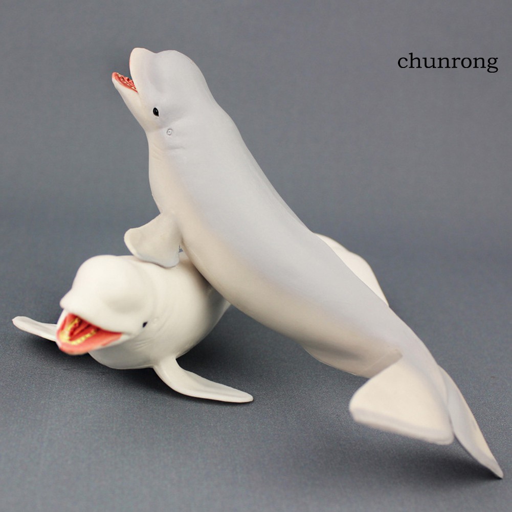 CR+Lifelike Beluga Whale Ocean Animal PVC Model Figure Educational Toy Kids Gift