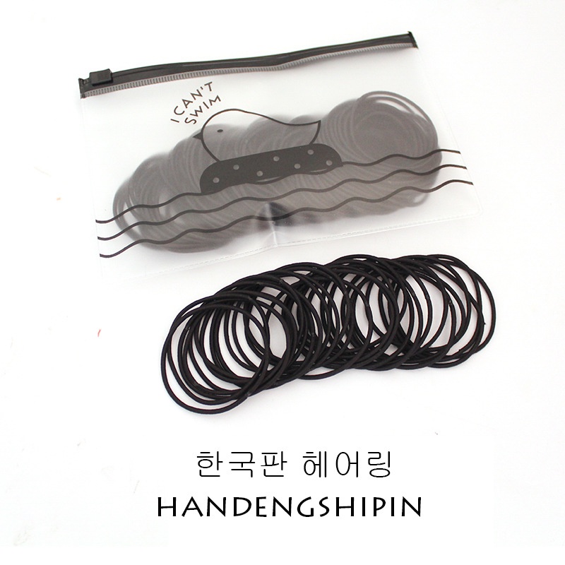 Set 100 Dây Thun Buộc Tóc Bằng Cao Su / Dây Buộc Tóc Co Giãn Màu Trơn Đơn Giản Thời Trang Phong Cách Hàn Quốc Cho Nữ