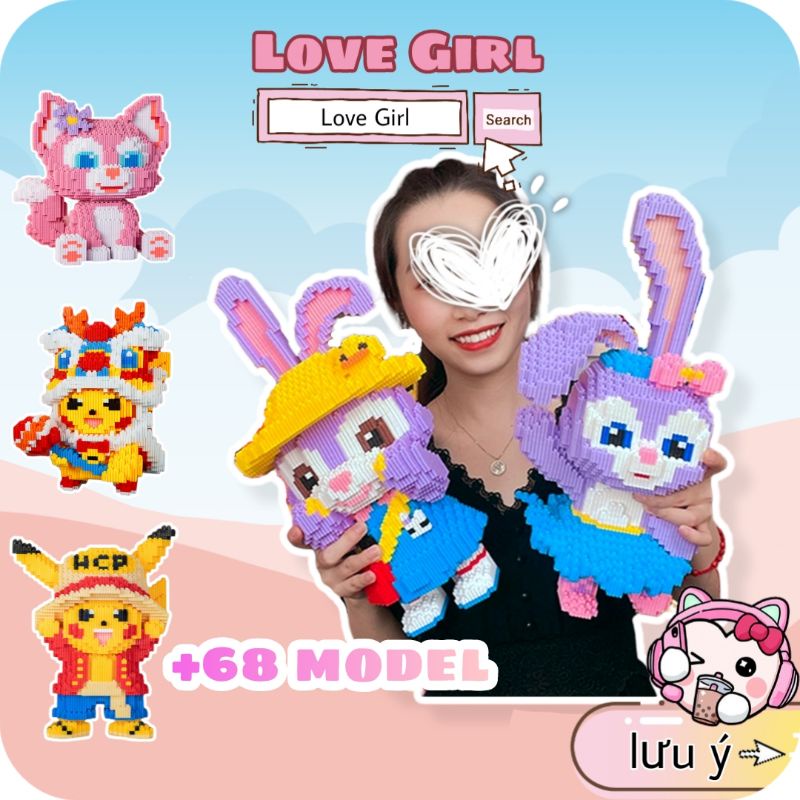 Đồ chơi lắp ráp mô hình hoạt hình thỏ stella cỡ lớn đáng yêu Love Girl