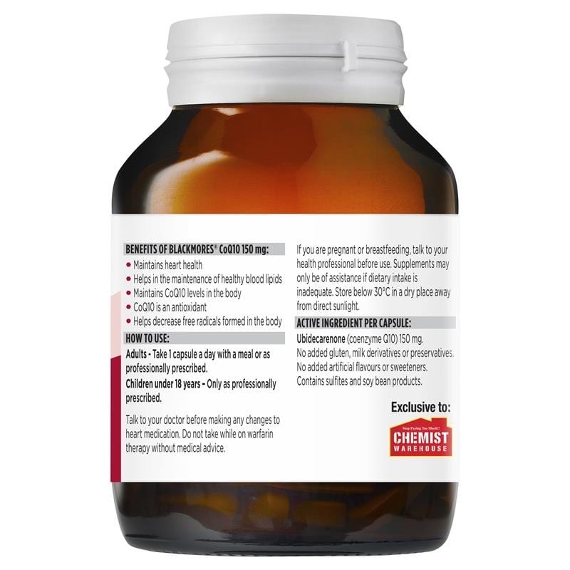 CO Q10 Blackmores Úc - Viên Uống Bổ Tim Mạch Blackmores CoQ10 150mg &amp; 300mg (30 Viên)