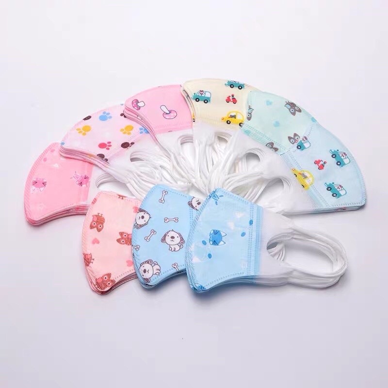 Set 5 cái khẩu trang 3D kháng khuẩn và chống bụi cho bé từ 0 - 3 tuổi