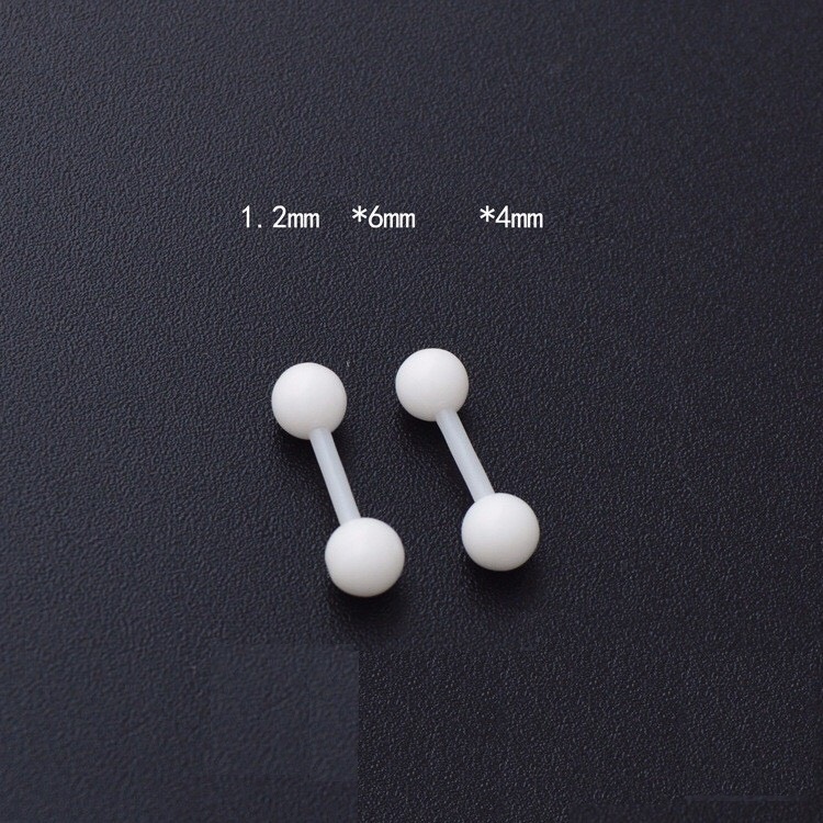 Khuyên titan nhựa trắng (khuyên đeo hoặc giữ lỗ)