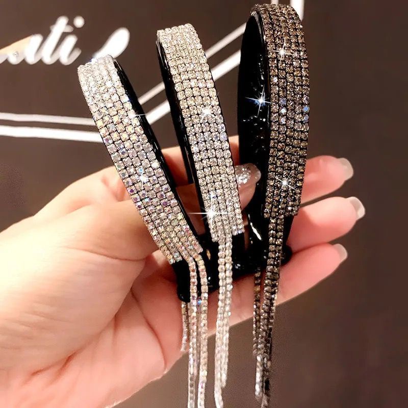 Kẹp Tóc Tua Rua Đính Kim Cương Lấp Lánh Thanh Lịch Cho Nữ