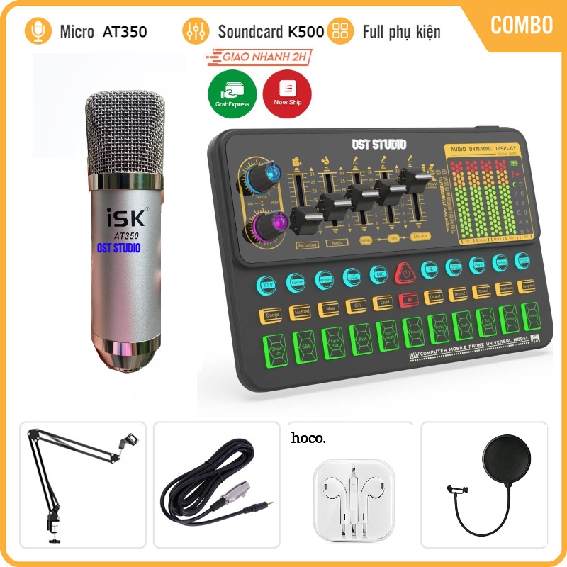 Trọn Bộ Sound Card K500 Mic AT350. Chuyên Dùng Livestream, Thu Âm, Live Bigo, Âm Thanh Sống Động . Bảo Hành 12 Tháng