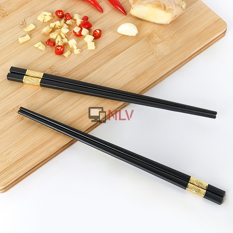 Bộ 10 Đôi Đũa Hợp Kim Mạ Vàng Hàn Quốc Sang Chảnh
