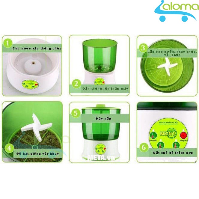 Máy làm giá đỗ gieo mầm tự động phun nước BKCN1 nhựa cao cấp- Hàng chính hãng