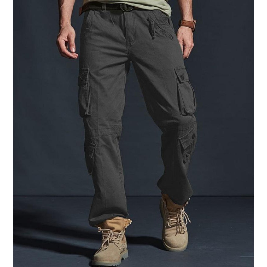 Quần dài nam kaki túi hộp cao cấp vải cotton dày không ra màu không xù lông loại quần kaki túi hộp