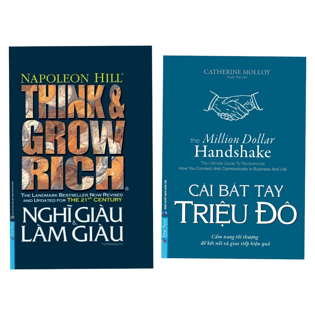 Sách Combo2c: Nghĩ Giàu Và Làm Giàu (Bìa mềm) First News + Cái bắt tay triệu đô - fs