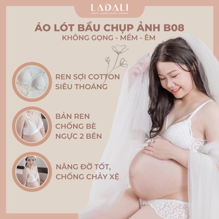 Áo Ngực Mẹ Bầu Chụp Ảnh Nâng Ngực Chống Chảy Xệ LADALI Áo lót Cho Mẹ Bầu Sau SInh Màu Trắng Có Size Lớn B28