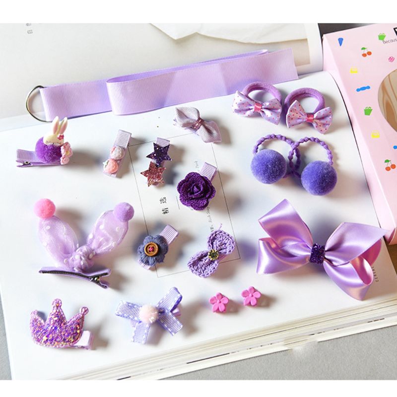 Set 18 kẹp tóc nhiều kiểu dáng dễ thương cho bé gái