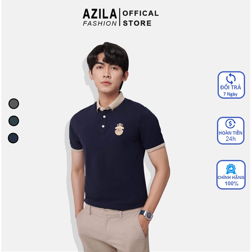 Áo Polo Nam Azila Cổ Bẻ  Thêu Logo Chất Liệu Cá Sấu cotton Xuất Xịn Chuẩn From Dáng Sang Trọng