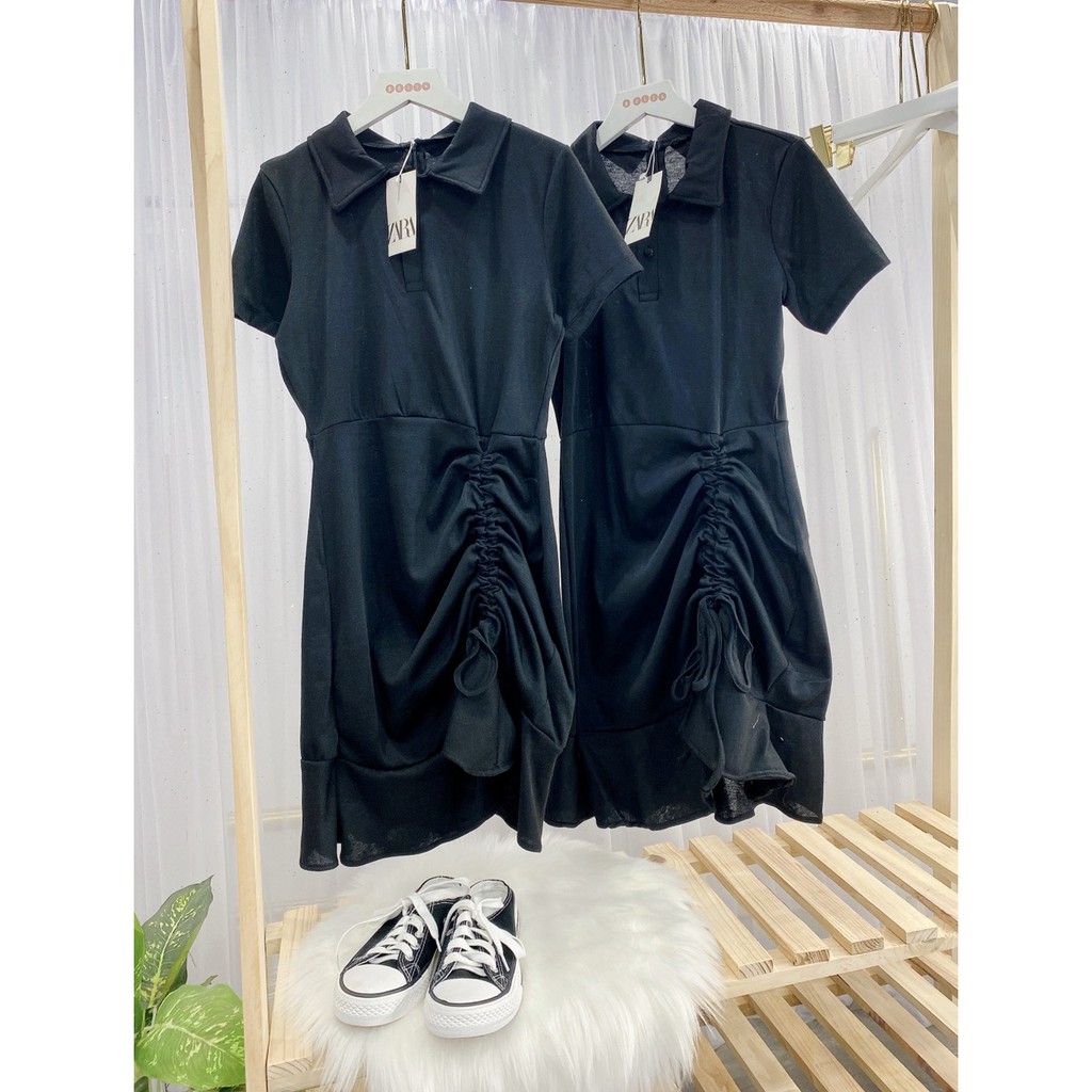 Đầm Body Dây Rút Cổ Bẻ