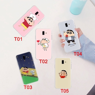 Ốp điện thoại dẻo trong suốt in họa tiết Shin Chan 71GT cho Samsung Galaxy J8 Plus J7 Prime J6 Duo Pro