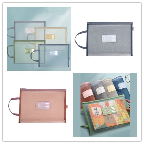 Túi Lưới Trong Suốt Hai Lớp Đựng Tài Liệu Tiện Dụng Cho Học Sinh/Văn Phòng