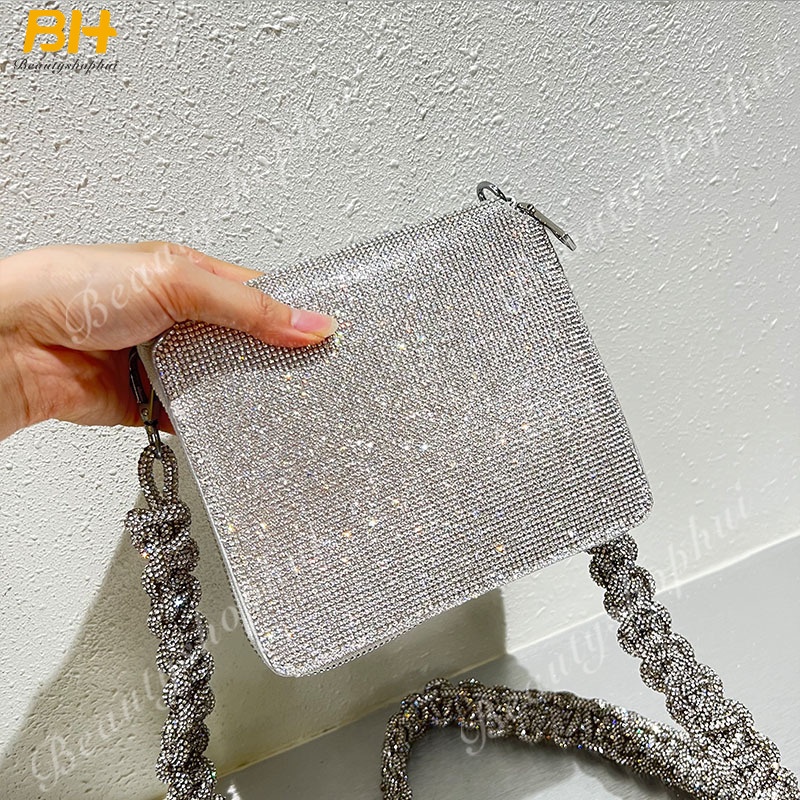 Túi Đựng Điện Thoại Đính Đá Giả Kim Cương Lấp Lánh Phong Cách Vintage